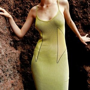 ZARA seamless jacquard midi dress